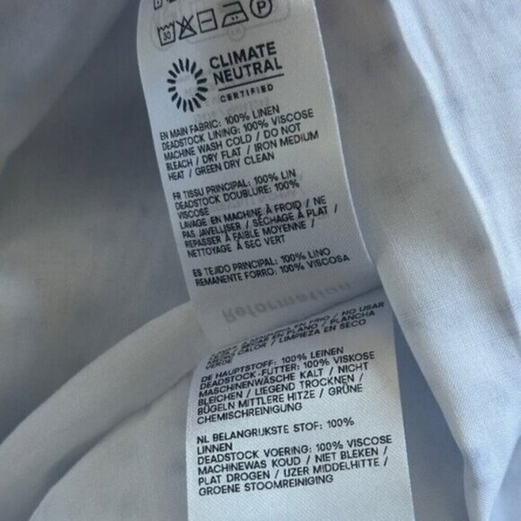 NEW Reformation Coucou Midi Linen Dress Hanna White Blue Floral | US 2 UK 6 - Picture 11 of 15